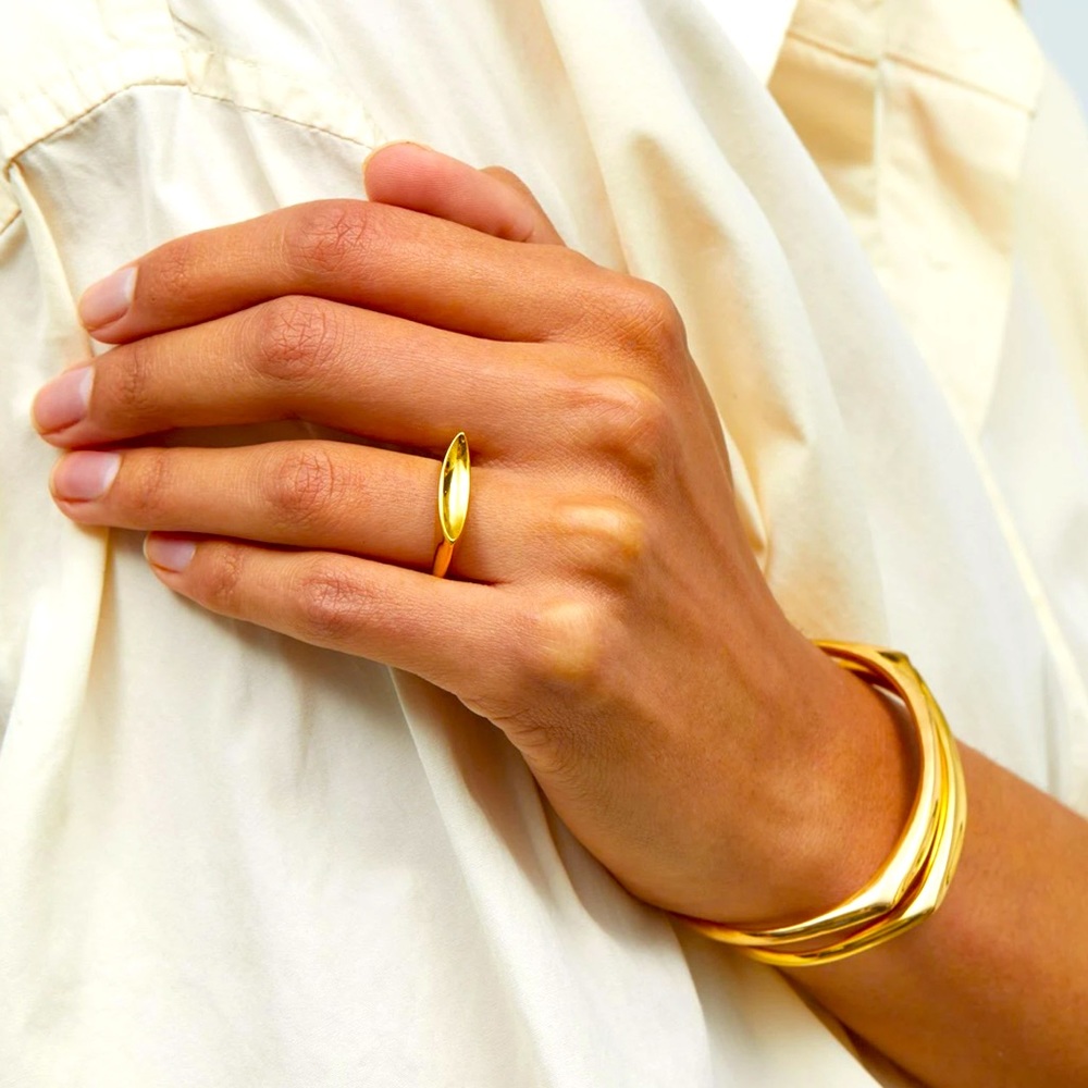 NWOT Jenny Bird Groove Gold Ring -Gold